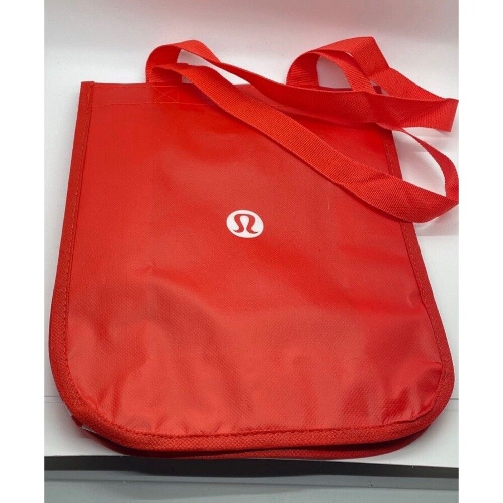 Lululemon Shopping Tote Reusable Bag Small Red/White 12” Yoga Lunchbox